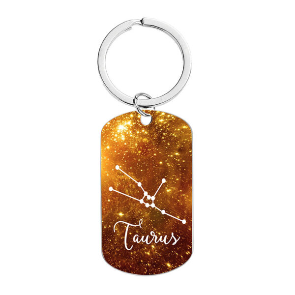 Wholesale Metal keychain twelve constellation models for colleagues and friends commemorative gift metal lettering keychain