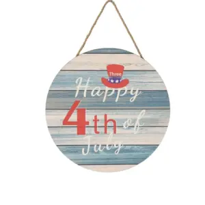 Round Independence Day Hanging Sign D