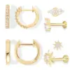 Wholesale Gold Plated Brass Earring Set Star Pattern Fashionable Ladies Jewelry Eight-pointed Star Luxury Style Stud Earrings