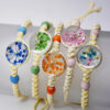 oly-49a70dc2fa985b14785b42a320025011 Wholesale Handmade Linen and Cotton Braided Bracelets for Girls, Colorful Dried Flowers, Tree of Life Bracelets, Bohemian Style Jewelry