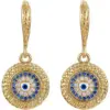 Wholesale Devil's Eye Ear Hook Earrings For Women, Electroplated Brass With 14K Real Gold Plated Finish And Zircon Inlay