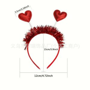 Big red gold pink heart + feather silk