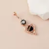 Wholesale Bestselling Body Piercing Navel Ring Heart Shape Restrained Dark Punk Style Navel Button Personalized Gothic Belly Stud