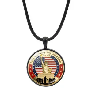 Wholesale Unisex US Sweater Chain Necklace In Ferroalloy With Artificial Crystal Inlay And Electroplated Finish