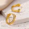 Wholesale 304 Stainless Steel Solid Color 18K Gold Plated Simple Style Earrings