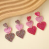 Wholesale   States best selling color matching Valentine's Day acrylic love earrings niche personality High sense earrings women