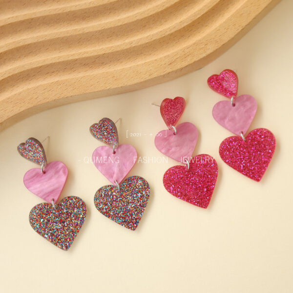 Wholesale   States best selling color matching Valentine's Day acrylic love earrings niche personality High sense earrings women