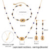 Wholesale Titanium steel, stainless steel, natural lapis lazuli bracelet, tassel earrings, necklace