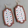 oly-4a34135a62bb5612d230d72b3451876e Wholesale American Flag Independence Day July 4th Star Drop Earrings Wooden Frame Personalized Geometric Pattern Hoop Earrings
