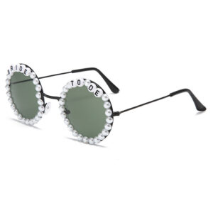 Wholesale Bridal Sunglasses BRIDE Fashion Rhinestone Bride Letter Pearl Peach Women's Bachelor Party Sunglasses