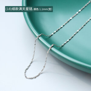 P873-(18) fine steel color star chain 40 5cm