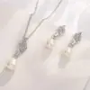 Wholesale Geometric Jewelry Set With KC Golden Plated Finish And Zircon Inlay, Waterproof Non Tarnish Craft, Featuring Cable Chain For Unisex
