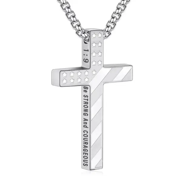 Wholesale Hip-Hop Style Cross Necklace For Men And Women, Made Of Durable Titanium Steel In Silver