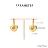 Wholesale Sweet Cool Minimalist Style 18K Gold Plated 304 Stainless Steel Vacuum Electroplated (In Furnace) Hollow Heart 3D Earrings For Women