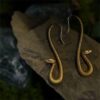 Wholesale Personality Exaggerated Earrings Zodiac King Cobra Design Electroplated Gold Ladies Ear Hook Zodiac Gift