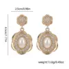 Wholesale Women’s Flower Stud Earrings Featuring Zinc Alloy And Pearl Inlay, Elegant Drop Earrings