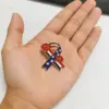 Wholesale Electroplated Alloy Flowers Pin, Flag Brooches For American National Day