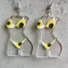Wholesale Independence Day USA Trendy Sunflower Texas Print Acrylic Earrings Geometric Pattern Body Hook For Women Personalized Fashion