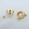 Wholesale PVD Coated 18K Gold Plated Round Stainless Steel Simple Style Waterproof Non Tarnish Ear Studs