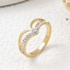 Wholesale Korean version of stainless steel jewelry irregular gold crown inlaid clay diamond titanium steel ring