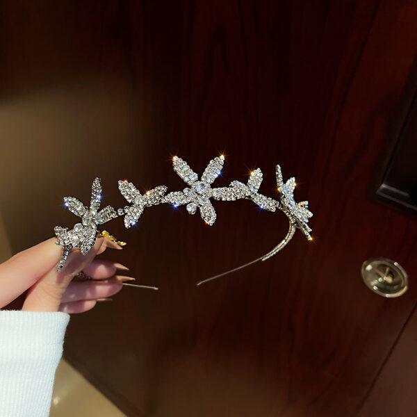 Wholesale Light Luxury Super Flash Full Diamond Flower Headband Exaggerated Elegant Headband Hairpin Fashion High-End Hair Accessories Headwear for Women