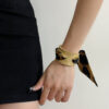 Wholesale Retro vintage Style Golden Light Luxury Silk Scarf Open Wide Bracelet Niche Exaggerated High-end Bracelet