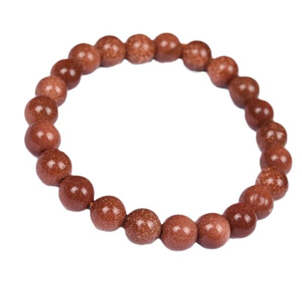 Wholesale Crystal Gold Sandstone Single Circle 8_14mm Round Bead Bracelet Men's and Women's Fashion Bracelet Jewelry Gift Handmade