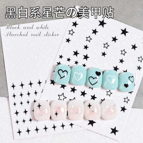 oly-4ab91d4a7fafe0db1a7cabaf5ef4491e Wholesale Internet Celebrous Nail Art Sticker Black and White Simple Bow Star Thin Ligament Back Glue Star Mans Nail Art Nail Sticker