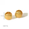 Wholesale 1 Pair Classical Retro Cool Style Circle Heart Shape Polishing 304 Stainless Steel 18K Gold Plated Earrings