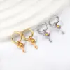 Wholesale 1 Pair Simple Style Classic Style Daisy Plating 304 Stainless Steel Drop Earrings