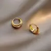 Wholesale PVD Coated 18K Gold Plated Solid Color 304 Stainless Steel Simple Style Classic Style Waterproof Non Tarnish Earrings