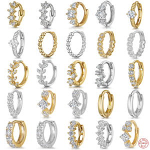 Wholesale Silver cartilage pierced diamond earrings, ear cuffs, punk style ear cartilage clips