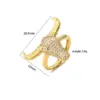 Wholesale Retro Cattle Copper Inlaid Zircon Open Ring