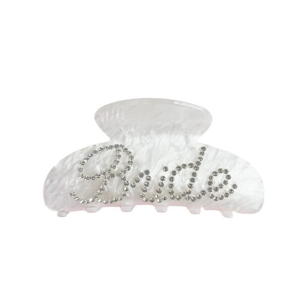 Wholesale French Elegant Rhinestone Letters Acrylic Hair Catcher Large High-end Back Head Grabber Valentine's Day Hairpin Hair Accessory