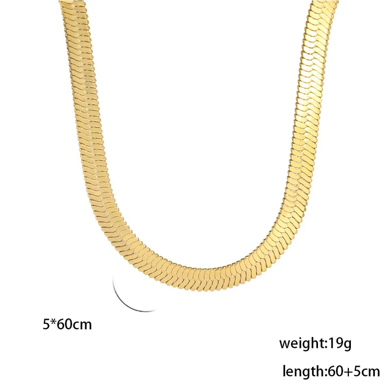 Wholesale Ion Plating (IP) 18K Gold Plated Chain Necklace 304 Stainless Steel IG Style Original Design Basic Waterproof Non Tarnish 304 Stainless Steel Lobster Trigger Clasp Closure Layered Necklaces Sweater Chain Long Necklace - Gold, 5mm Wide, 60 5cm Long