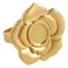 Wholesale Adjustable Open Stainless Steel Rose Flower Ring Gold Adjustable Base Ring Multifunctional Accessory Jewelry Suitable For Casual Occasions