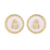 Wholesale Leaves Stud Earrings For Women With Copper Posts Electroplated And Zircon Inlay