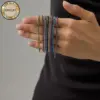Wholesale Unisex Circle Hypoallergenic Bracelet In 316 Stainless Steel With 14K Real Gold PVD Coating And Rhinestone Inlay