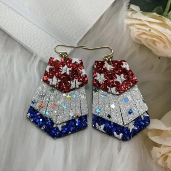 oly-4b6b8d6e77e3e4aa9d49851df2abc43a Wholesale Christmas Series Tassel Trapezoidal Shaved Glossy Leather Earrings Faux Leather Jewelry Accessories