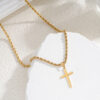 oly-4b6f0b96134090c69043e23df6059520 Wholesale Tmue Men's Twist Chain Hip-Hop Trendy Stainless Steel Cross Pendant Men's Necklace