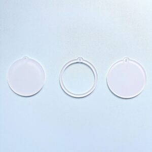 Transparent round 6.8cm - homemade shaker (1 set is 3 pieces without glue)