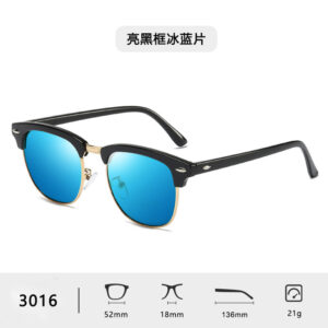 Figure / Bright black frame ice blue film (real film plated)