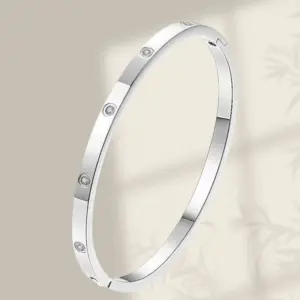 Steel Color 4mm Ten Diamond Bracelet