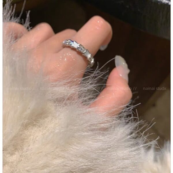 Wholesale Snake-Shaped Ring ~ Super Fairy Zircon Bling Accessible Luxury Niche Design Index Finger Ring Opening Adjustable Ring