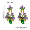 oly-4b90d0ffa5dd127857de301d4145f7f3 Wholesale Green Saint Parkside Earrings Irregular Crystal Flower Earrings Light Luxury High Sense Design