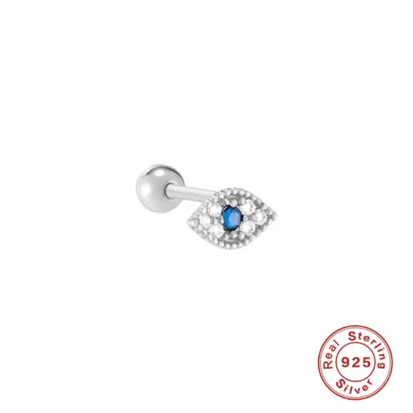 Wholesale 1 Piece Ear Cartilage Rings & Studs Fashion Devil'S Eye 925 Sterling Silver Plating Rhinestones