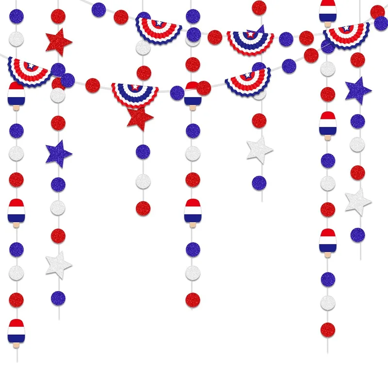 Wholesale Independence Day Paper Hanging Ornaments For Party Decorations, Available As Pendant For Venue Setup