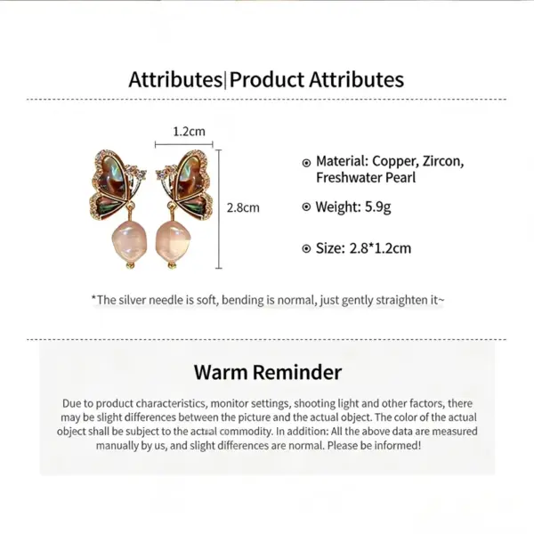 Wholesale Hypoallergenic Butterfly Stud Earrings For Women In Copper With Zircon Inlay