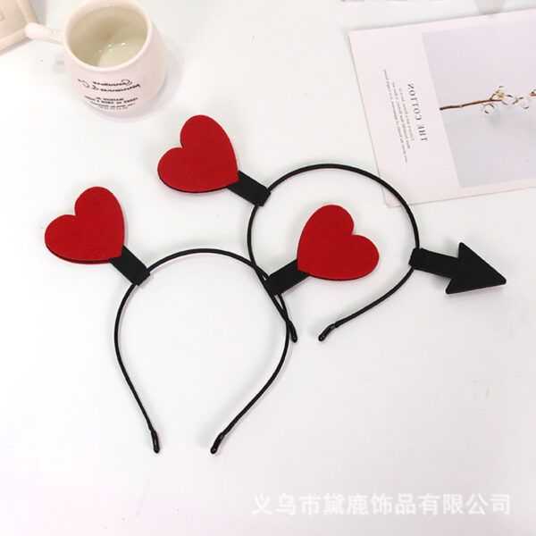 oly-4bb41c7866c1187a8d24bc357c085a79 Wholesale Love One Arrow Through Heart Hair Accessories Valentine's Day Headband Performance Festival Activities Dress Up Performance Heart-shaped Headband