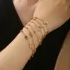 Wholesale Geometric Waterproof Non Tarnish Bracelets For Women In 18K Gold Plated 304 Stainless Steel With Zircon And PVD Coated Finish